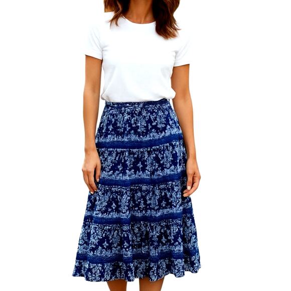 Allison Daley Medium Petite MP PM Women's  Blue Pleated Skirt Miss Size 8P 10P - Picture 1 of 5